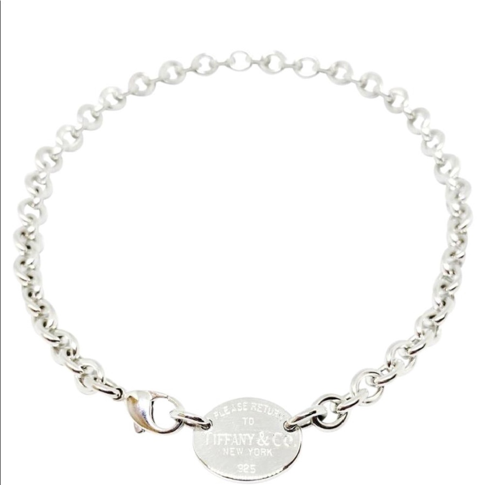 Silver Return to Tiffany Oval Tag Necklace